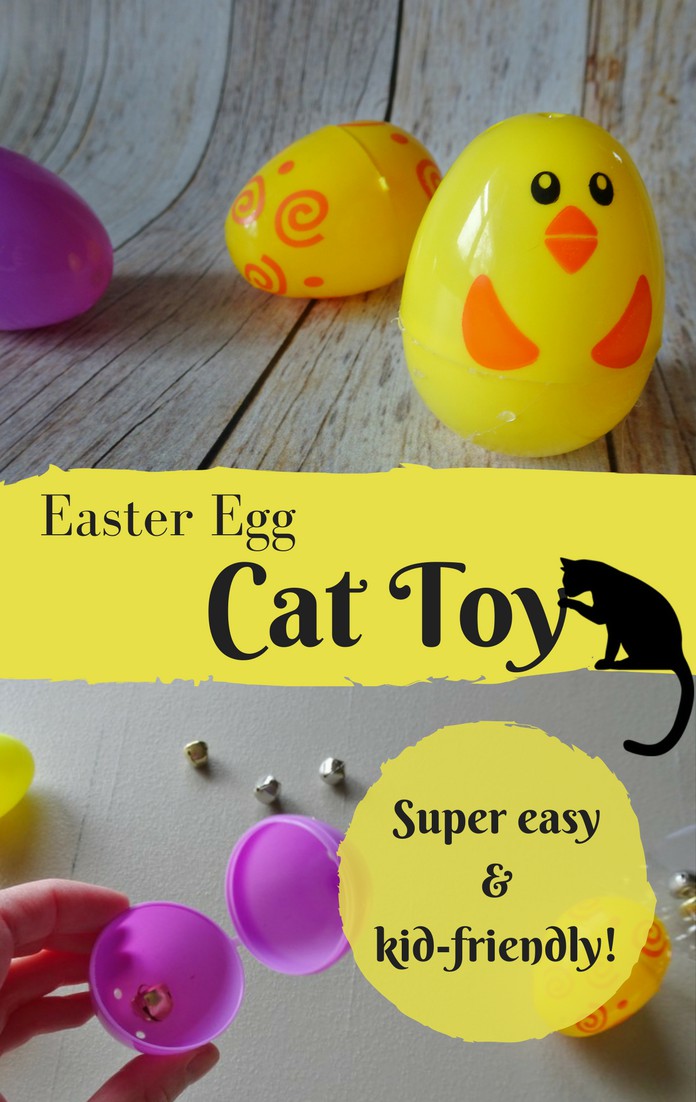 Fun DIY cat toy from plastic eggs. Easiest pet craft idea ever!